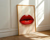 Modern Pop Art Red Lips Print,  Fashion Illustration Digital Download